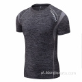 Fitness Men&#39;s Gym Sports Excorrer camisa de secagem rápida